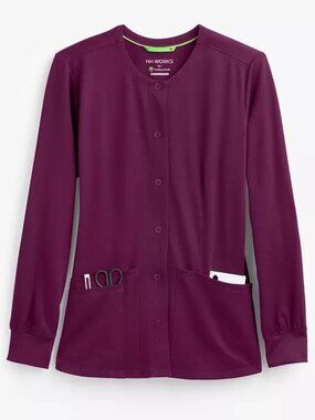 HH WORKS BY HEALING HANDS Women's 5500 Megan Jacket Size XL in Wine